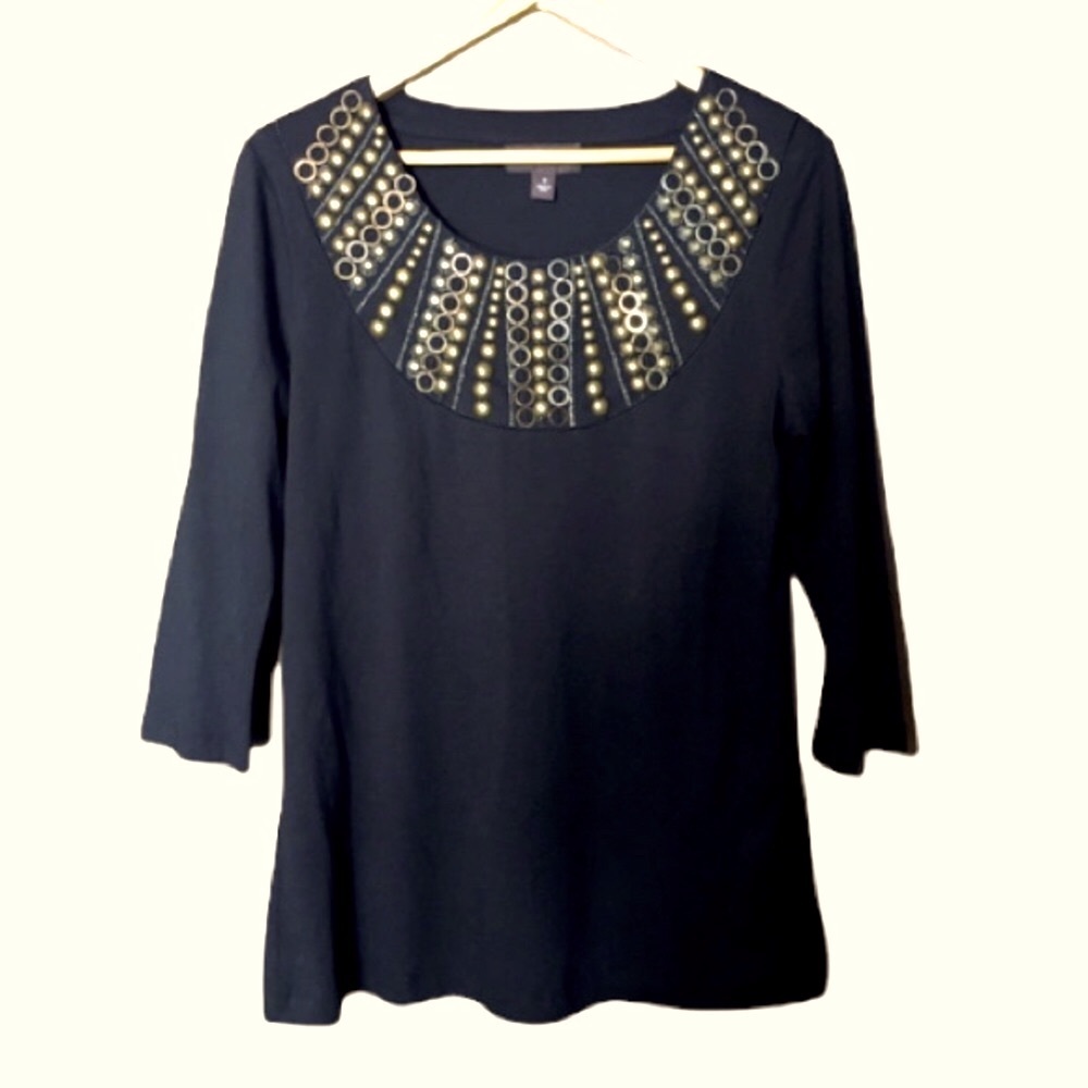 Sale! NWT Dana Buchman black embellished top
